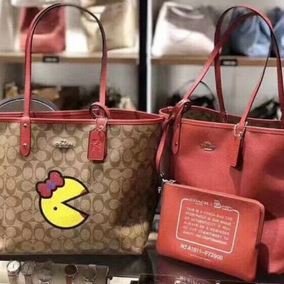 🌟Sold 🌟Coach NWT Pac-Man X Coach Tote Bundle!! - Picture 6 of 8